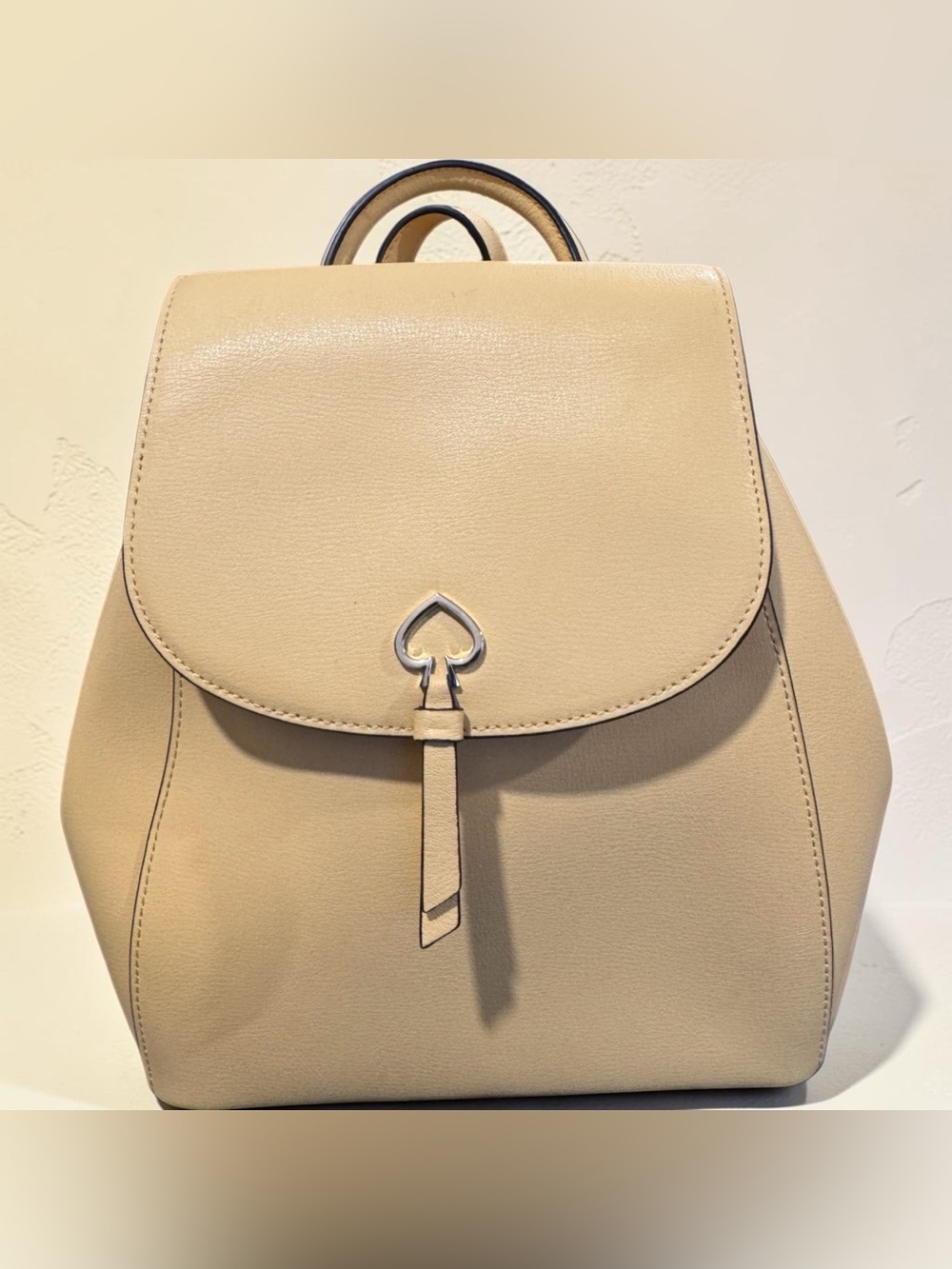 Kate Spade Yellow Leather Mini Backpack with Silver Spade Accent